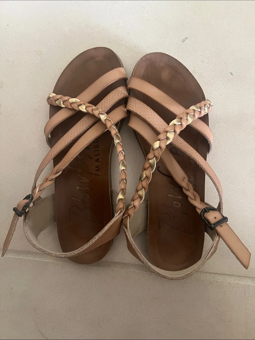 Blowfish Malibu Tan Braided-Strap Women's Sandals